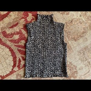 Vintage 90s stretchy pleated leopard print tank blouse